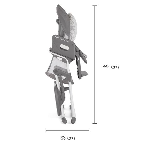 joie 3in1 highchair Mimzy Spin 3in1 usable from birth with 360° swivel seat, flat reclining position, tray and snack tray - Tile