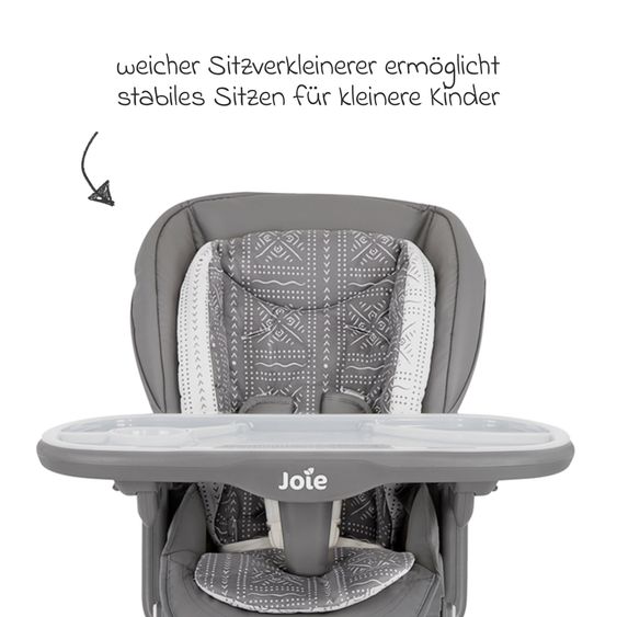 joie 3in1 highchair Mimzy Spin 3in1 usable from birth with 360° swivel seat, flat reclining position, tray and snack tray - Tile