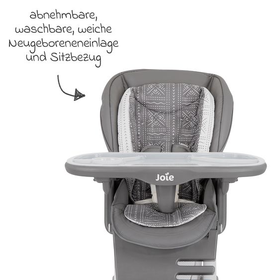 joie 3in1 highchair Mimzy Spin 3in1 usable from birth with 360° swivel seat, flat reclining position, tray and snack tray - Tile