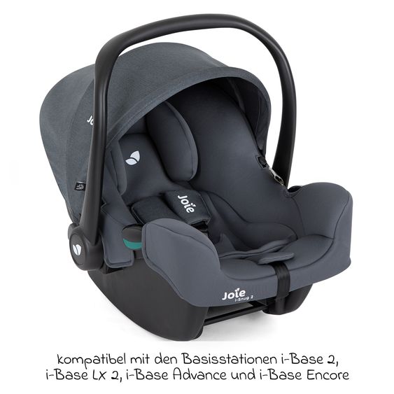 joie 3in1 Kombi-Kinderwagen-Set Chrome DLX bis 22 kg belastbar mit umsetzbarer Sitzeinheit, Teleskopschieber, Babywanne, Babyschale i-Snug 2, Adapter, Kniedecke & Regenschutz - Moonlight