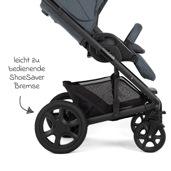 joie 3in1 Kombi-Kinderwagen-Set Chrome DLX bis 22 kg belastbar mit umsetzbarer Sitzeinheit, Teleskopschieber, Babywanne, Babyschale i-Snug 2, Adapter, Kniedecke & Regenschutz - Moonlight