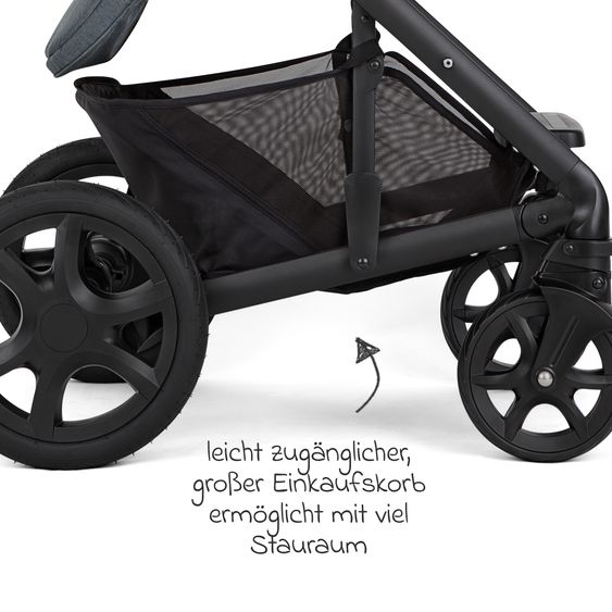 joie 3in1 Kombi-Kinderwagen-Set Chrome DLX bis 22 kg belastbar mit umsetzbarer Sitzeinheit, Teleskopschieber, Babywanne, Babyschale i-Snug 2, Adapter, Kniedecke & Regenschutz - Moonlight