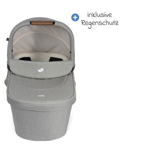 joie 3in1 Kombi-Kinderwagen-Set Litetrax bis 22 kg belastbar mit Schieber-Ablagefach, Babyschale SnugLite, Babywanne Ramble XL, Adapter & Zubehörpaket - Pebble