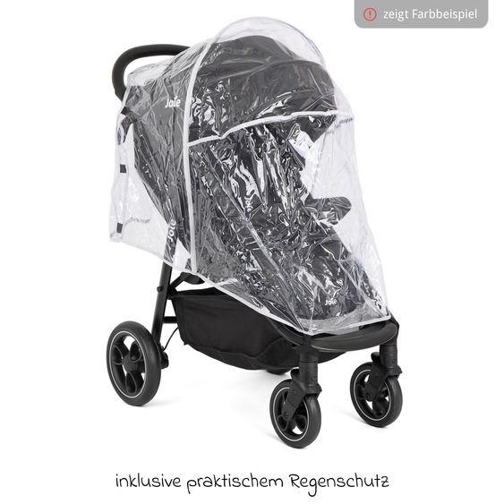 joie 3in1 Kombi-Kinderwagen-Set Litetrax bis 22 kg belastbar mit Schieber-Ablagefach, Babyschale SnugLite, Babywanne Ramble XL, Adapter & Zubehörpaket - Pebble
