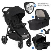 3in1 Kombi-Kinderwagen-Set Litetrax bis 22 kg belastbar mit Schieber-Ablagefach, Babyschale SnugLite, Babywanne Ramble XL, Adapter & Zubehörpaket - Shale