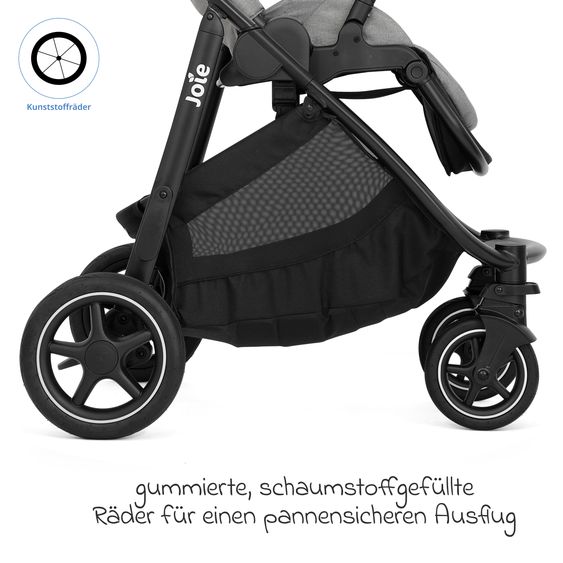 joie 3in1 Kombi-Kinderwagen-Set Versatrax bis 22 kg belastbar mit Babywanne Ramble XL, Babyschale i-Gemm 3, Adapter & Zubehörpaket - Pebble