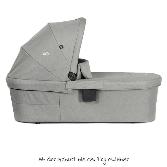 joie 3in1 Kombi-Kinderwagen-Set Versatrax bis 22 kg belastbar mit Babywanne Ramble XL, Babyschale i-Gemm 3, Adapter & Zubehörpaket - Pebble