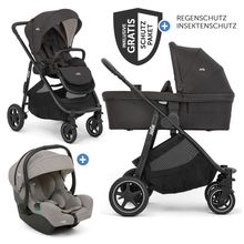 3in1 Kombi-Kinderwagen-Set Versatrax bis 22 kg belastbar mit Babywanne Ramble XL, Babyschale i-Gemm 3, Adapter & Zubehörpaket - Shale