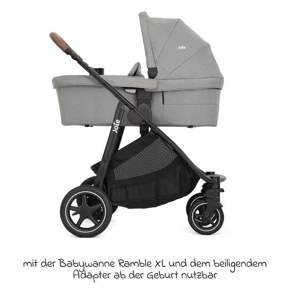 joie 3in1 Kombi-Kinderwagen-Set Versatrax bis 22 kg belastbar mit Babywanne Ramble XL & Babyschale i-Gemm 3 - Pebble