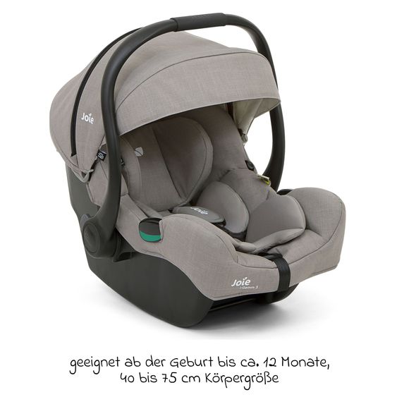 joie 3in1 Kombi-Kinderwagen-Set Versatrax bis 22 kg belastbar mit Babywanne Ramble XL & Babyschale i-Gemm 3 - Pebble