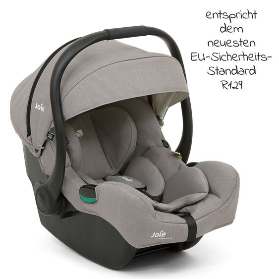 joie 3in1 Kombi-Kinderwagen-Set Versatrax bis 22 kg belastbar mit Babywanne Ramble XL & Babyschale i-Gemm 3 - Pebble