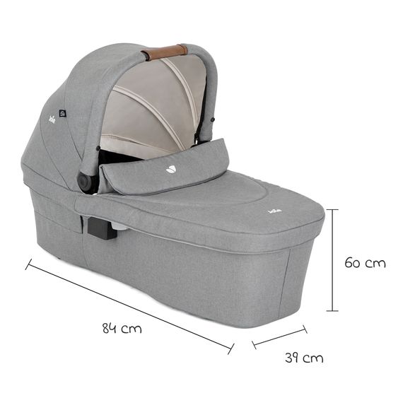 joie 3in1 Kombi-Kinderwagen-Set Versatrax bis 22 kg belastbar mit Babywanne Ramble XL & Babyschale i-Gemm 3 - Pebble