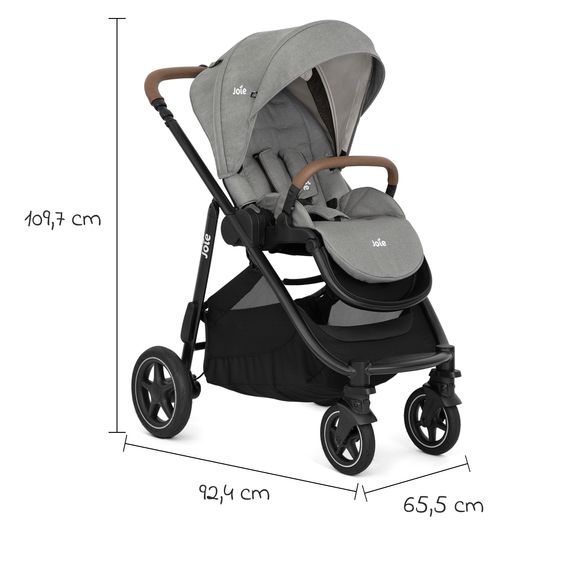 joie 3in1 Kombi-Kinderwagen-Set Versatrax bis 22 kg belastbar mit Babywanne Ramble XL & Babyschale i-Gemm 3 - Pebble