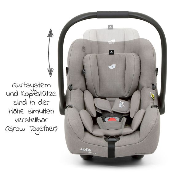 joie 3in1 Kombi-Kinderwagen-Set Versatrax bis 22 kg belastbar mit Babywanne Ramble XL & Babyschale i-Gemm 3 - Pebble