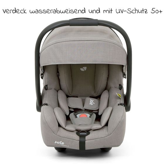 joie 3in1 Kombi-Kinderwagen-Set Versatrax bis 22 kg belastbar mit Babywanne Ramble XL & Babyschale i-Gemm 3 - Pebble