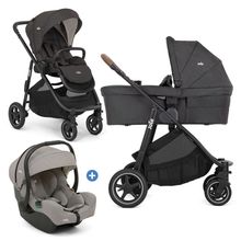 3in1 Kombi-Kinderwagen-Set Versatrax bis 22 kg belastbar mit Babywanne Ramble XL & Babyschale i-Gemm 3 - Shale