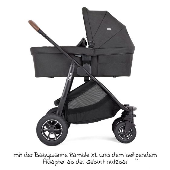 joie 3in1 Kombi-Kinderwagen-Set Versatrax bis 22 kg belastbar mit Babywanne Ramble XL & Babyschale i-Gemm 3 - Shale