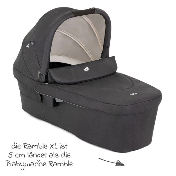 joie 3in1 Kombi-Kinderwagen-Set Versatrax bis 22 kg belastbar mit Babywanne Ramble XL & Babyschale i-Gemm 3 - Shale