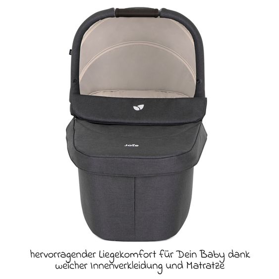 joie 3in1 Kombi-Kinderwagen-Set Versatrax bis 22 kg belastbar mit Babywanne Ramble XL & Babyschale i-Gemm 3 - Shale