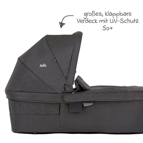 joie 3in1 Kombi-Kinderwagen-Set Versatrax bis 22 kg belastbar mit Babywanne Ramble XL & Babyschale i-Gemm 3 - Shale