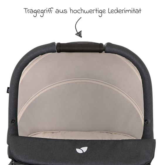 joie 3in1 Kombi-Kinderwagen-Set Versatrax bis 22 kg belastbar mit Babywanne Ramble XL & Babyschale i-Gemm 3 - Shale