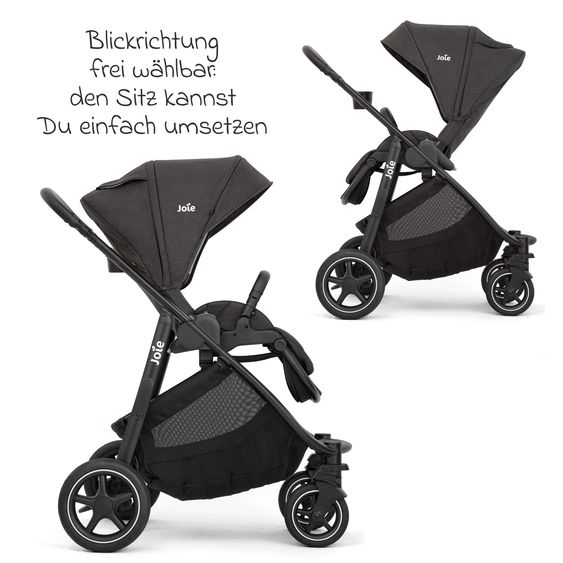 joie 3in1 Kombi-Kinderwagen-Set Versatrax bis 22 kg belastbar mit Babywanne Ramble XL & Babyschale i-Gemm 3 - Shale
