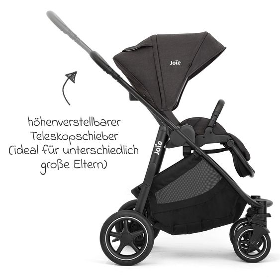 joie 3in1 Kombi-Kinderwagen-Set Versatrax bis 22 kg belastbar mit Babywanne Ramble XL & Babyschale i-Gemm 3 - Shale