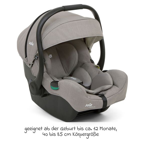 joie 3in1 Kombi-Kinderwagen-Set Versatrax bis 22 kg belastbar mit Babywanne Ramble XL & Babyschale i-Gemm 3 - Shale