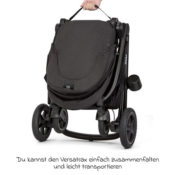 joie 3in1 Kombi-Kinderwagen-Set Versatrax bis 22 kg belastbar mit Babywanne Ramble XL & Babyschale i-Gemm 3 - Shale
