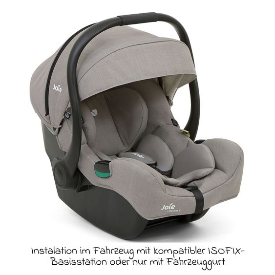 joie 3in1 Kombi-Kinderwagen-Set Versatrax bis 22 kg belastbar mit Babywanne Ramble XL & Babyschale i-Gemm 3 - Shale