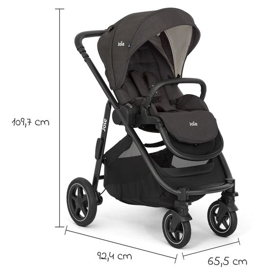 joie 3in1 Kombi-Kinderwagen-Set Versatrax bis 22 kg belastbar mit Babywanne Ramble XL & Babyschale i-Gemm 3 - Shale