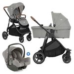 joie 3in1 Kombi-Kinderwagen-Set Versatrax bis 22 kg belastbar mit Babywanne Ramble XL & Babyschale i-Snug 2 - Pebble
