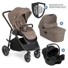 Set De Poussette Combinée 3in1 Versatrax Jusqu’à 22 Kg Chargeable avec Nacelle Ramble XL, Siège Auto Bébé SnugLite, Adaptateur & Pack D’Accessoires - Noix De Cajou