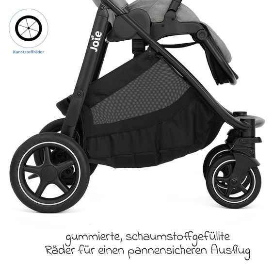 joie 3in1 Kombi-Kinderwagen-Set Versatrax bis 22 kg belastbar mit Babywanne Ramble XL, Babyschale SnugLite, Adapter & Zubehörpaket - Pebble