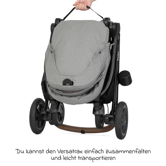 joie 3in1 Kombi-Kinderwagen-Set Versatrax bis 22 kg belastbar mit Babywanne Ramble XL, Babyschale SnugLite, Adapter & Zubehörpaket - Pebble