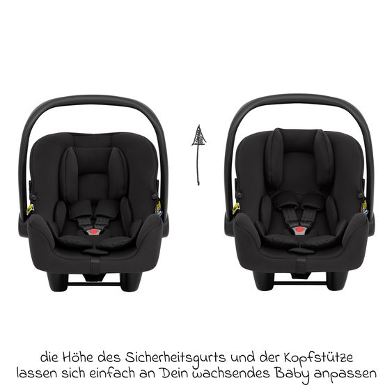 joie Set De Poussette Combinée 3in1 Versatrax Jusqu’à 22 Kg Chargeable avec Nacelle Ramble XL, Siège Auto Bébé SnugLite, Adaptateur & Pack D’Accessoires - Raven