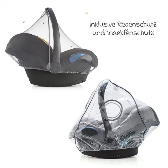 joie Set De Poussette Combinée 3in1 Versatrax Jusqu’à 22 Kg Chargeable avec Nacelle Ramble XL, Siège Auto Bébé SnugLite, Adaptateur & Pack D’Accessoires - Raven