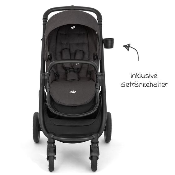joie 3in1 Kombi-Kinderwagen-Set Versatrax bis 22 kg belastbar mit Babywanne Ramble XL, Babyschale SnugLite, Adapter & Zubehörpaket - Shale