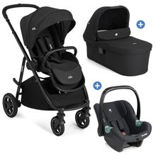 Set Passeggino 3in1 Kombi Versatrax fino a 22 kg con Navicella Ramble XL, Seggiolino auto per neonati Tulip & Adapter - Raven