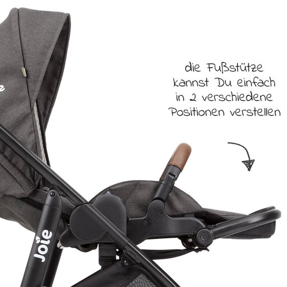 joie 3in1 Kombi-Kinderwagen-Set Versatrax bis 22 kg belastbar - umsetzbare Sitzeinheit, Babywanne Ramble XL, Babyschale i-Snug 2 & Adapter - Cycle Collection - Shell Gray