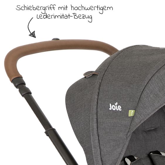 joie 3in1 Kombi-Kinderwagen-Set Versatrax bis 22 kg belastbar - umsetzbare Sitzeinheit, Babywanne Ramble XL, Babyschale i-Snug 2 & Adapter - Cycle Collection - Shell Gray