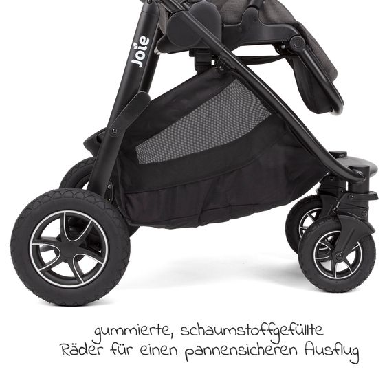 joie 3in1 Kombi-Kinderwagen-Set Versatrax bis 22 kg belastbar - umsetzbare Sitzeinheit, Babywanne Ramble XL, Babyschale i-Snug 2 & Adapter - Cycle Collection - Shell Gray