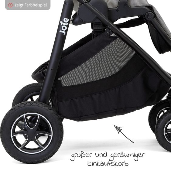 joie 3in1 Kombi-Kinderwagen-Set Versatrax bis 22 kg belastbar - umsetzbare Sitzeinheit, Babywanne Ramble XL, Babyschale i-Snug 2 & Adapter - Cycle Collection - Shell Gray