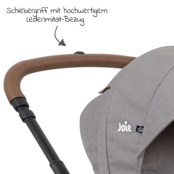 joie 3in1 Kombi-Kinderwagen-Set Versatrax E mit Babyschale, Babywanne, Getränkehalter, Adapter & Regenschutz - Gray Flannel
