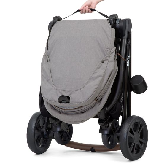 joie 3in1 Kombi-Kinderwagen-Set Versatrax E mit Babyschale, Babywanne, Getränkehalter, Adapter & Regenschutz - Gray Flannel