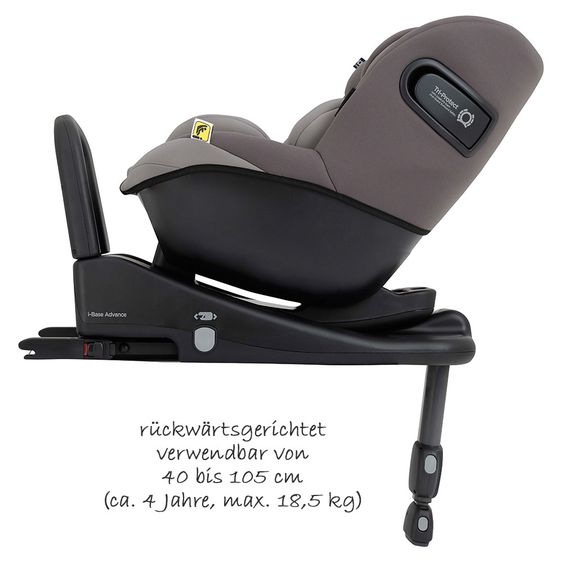joie 3in1 Reboarder-Set i-Venture Dark Pewter & i-Snug Gray Flannel & Isofix-Basis Advance & Sommerbezug & Polsterschutz