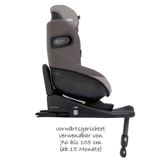 joie 3in1 Reboarder-Set i-Venture Dark Pewter & i-Snug Gray Flannel & Isofix-Basis Advance & Sommerbezug & Polsterschutz
