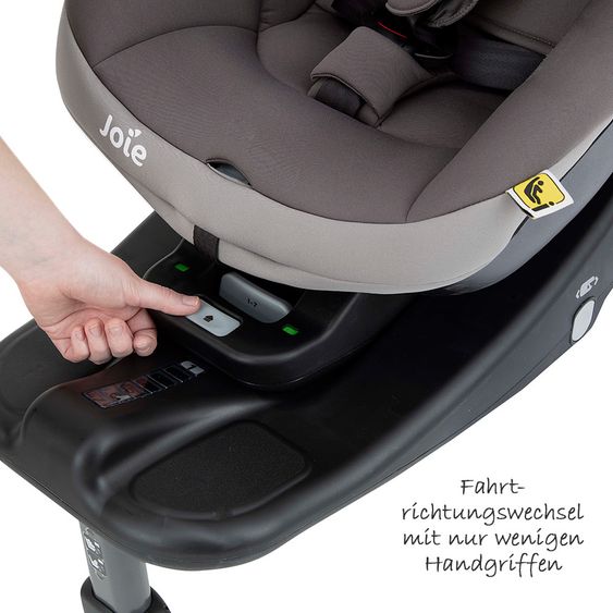 joie 3in1 Reboarder-Set i-Venture Dark Pewter & i-Snug Gray Flannel & Isofix-Basis Advance & Sommerbezug & Polsterschutz