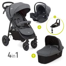 Set 4 in 1 passeggino Litetrax 4 Air & navicella & marsupio & Isofix i-Base & parapioggia & adattatore - Cromo