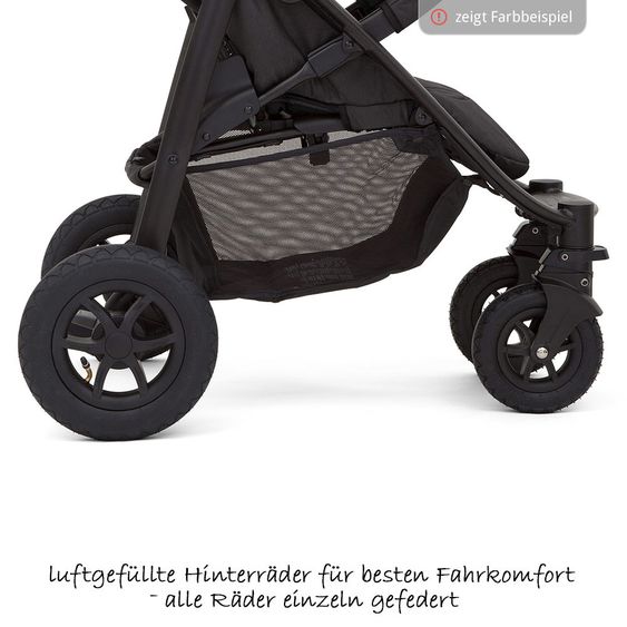 joie 4 in 1 Kinderwagen-Set Litetrax 4 Air & Babywanne & Babyschale & Isofix i-Base & Regenschutz & Adapter - Chromium